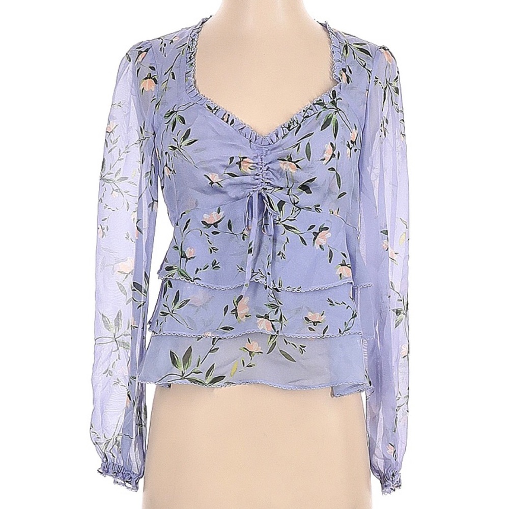 NWT Intermix Purple Floral Blouse